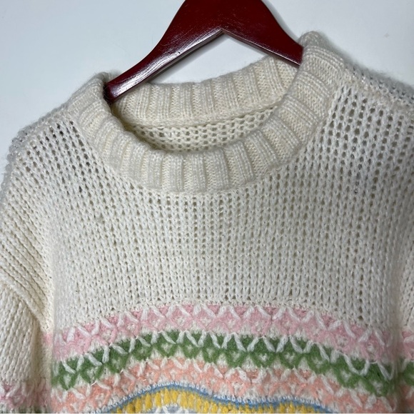 Coach Pastel Multicolor Fair Isle Pullover Sweater Size M - Picture 5 of 9